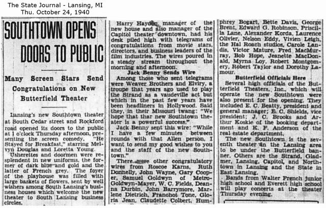 Southtown Theater - 1940-10-24-Southtown-Opens Doors To Public-New Butterfield Theater-From Timothy Bowman